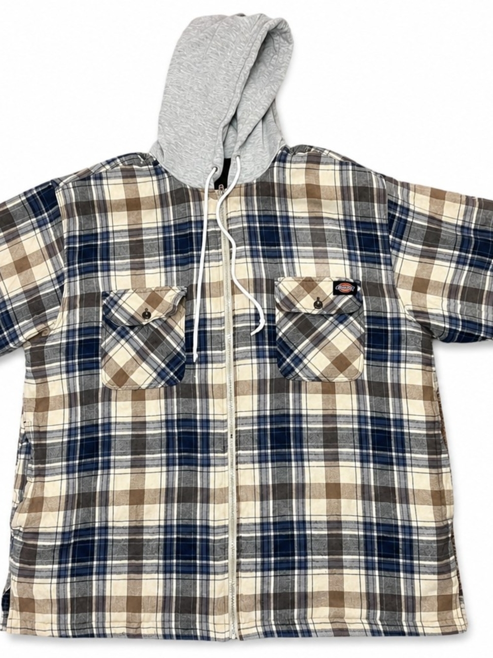Dickies Men’s XL Plaid Flannel Hooded Full-Zip Shirt Jacket Quilted Lined